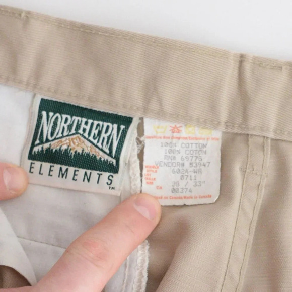 Vintage 90'S Northern Elements Tan 100% Cotton Straight Leg Khaki Dress Pants 38 - Picture 12 of 14